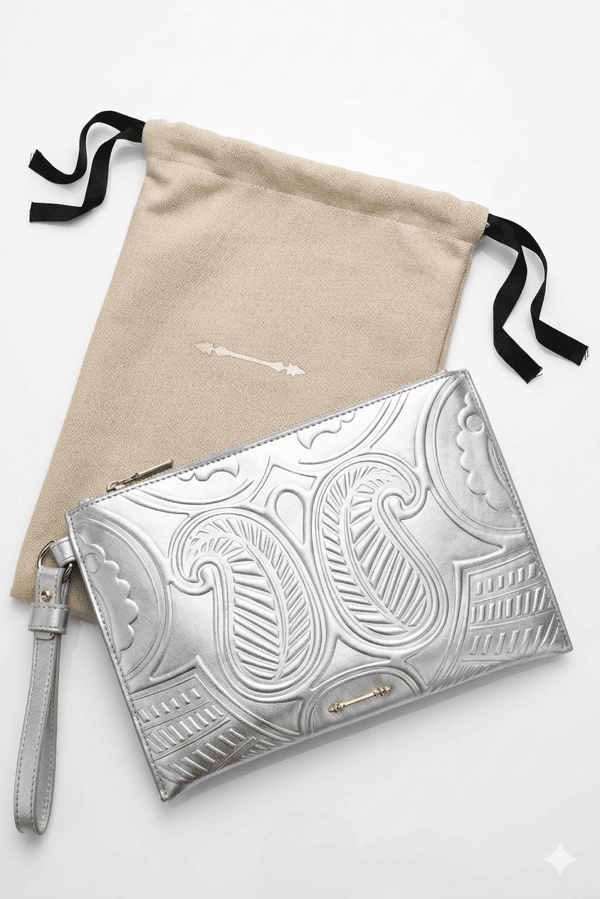 PREMIUM SILVER OKHTEIN CLUTCH